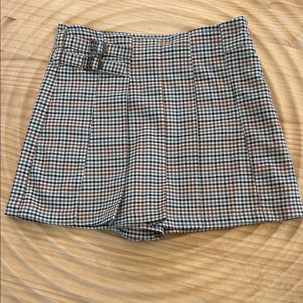 Zara Kids Checkered Skort with Double Buckle